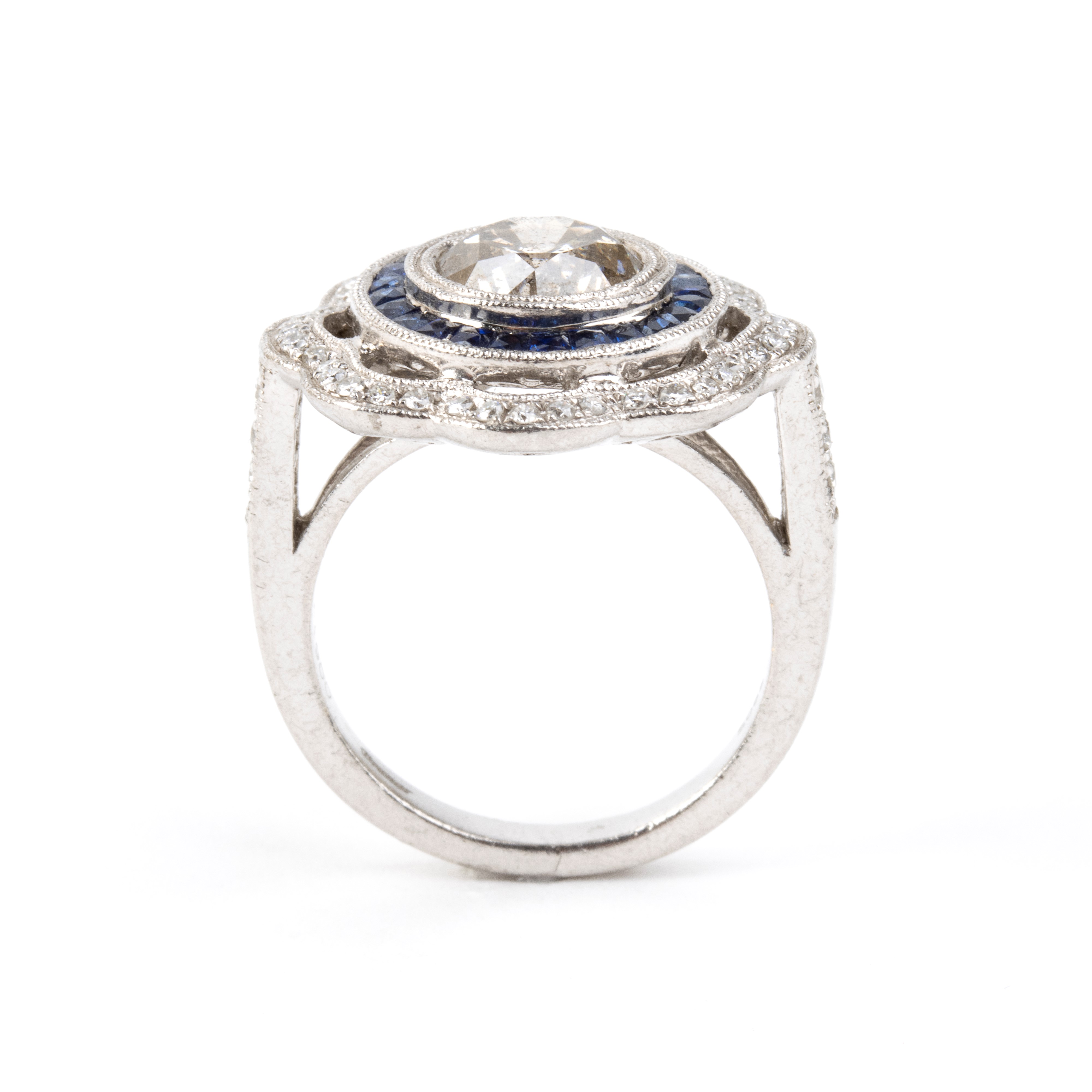 Branar Paris - BRANAR, Anello in platino con diamanti e zaffiri