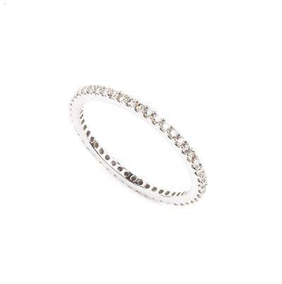Veretta in oro bianco 18k con diamanti, linea di brillanti