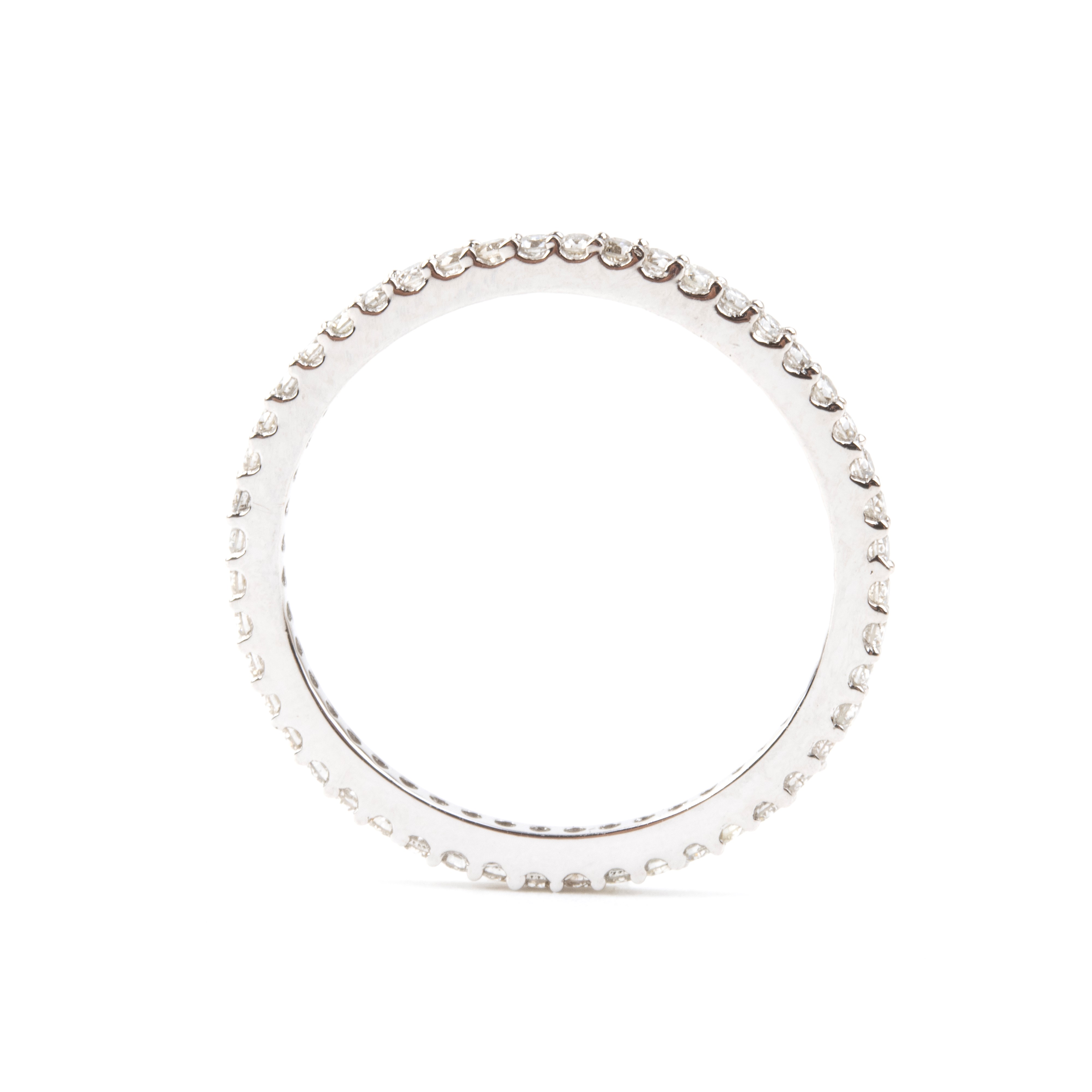 Veretta in oro bianco 18k con diamanti, linea di brillanti