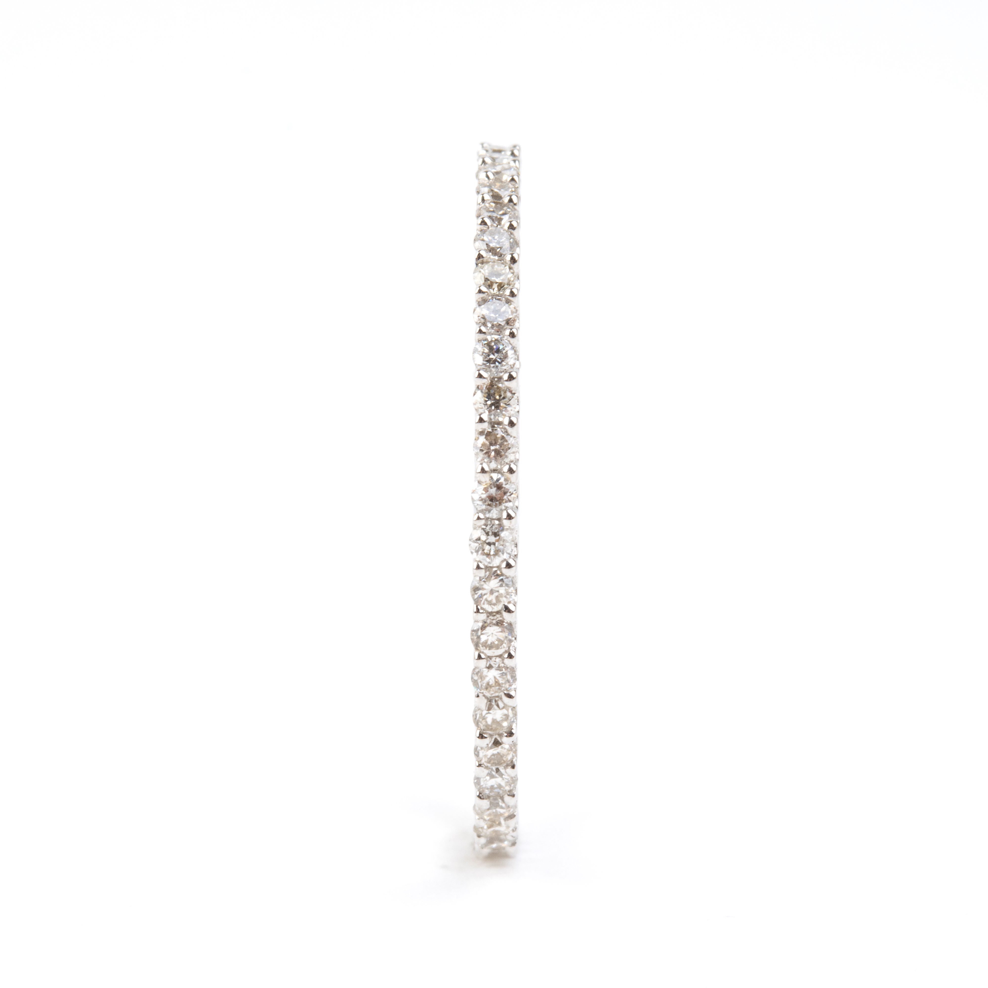 Veretta in oro bianco 18k con diamanti, linea di brillanti