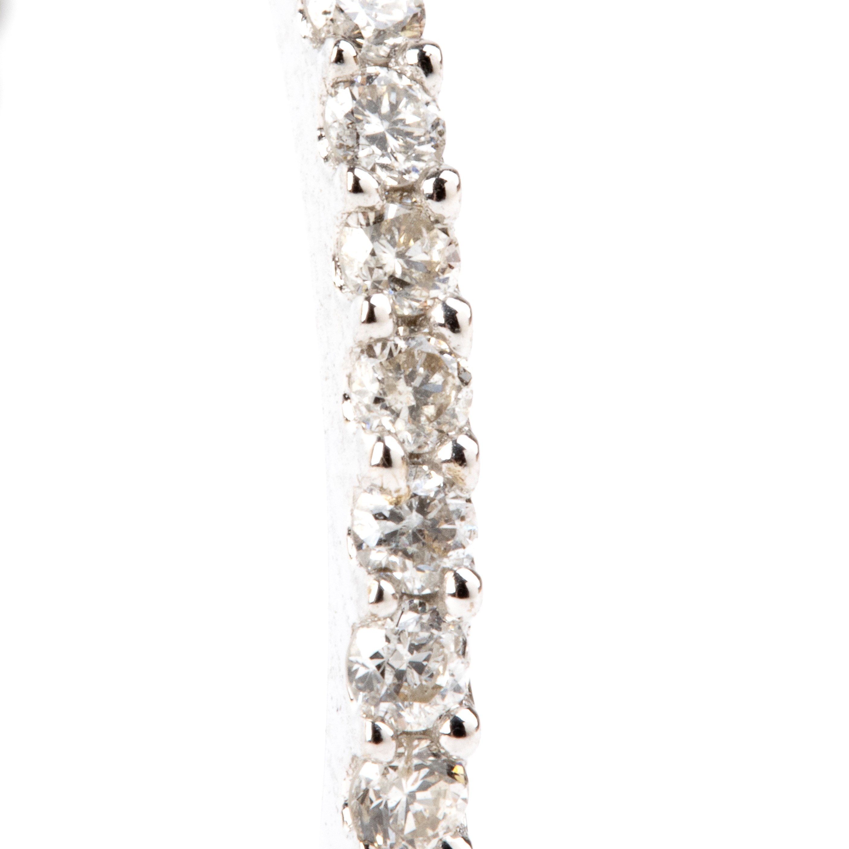 Veretta in oro bianco 18k con diamanti, linea di brillanti