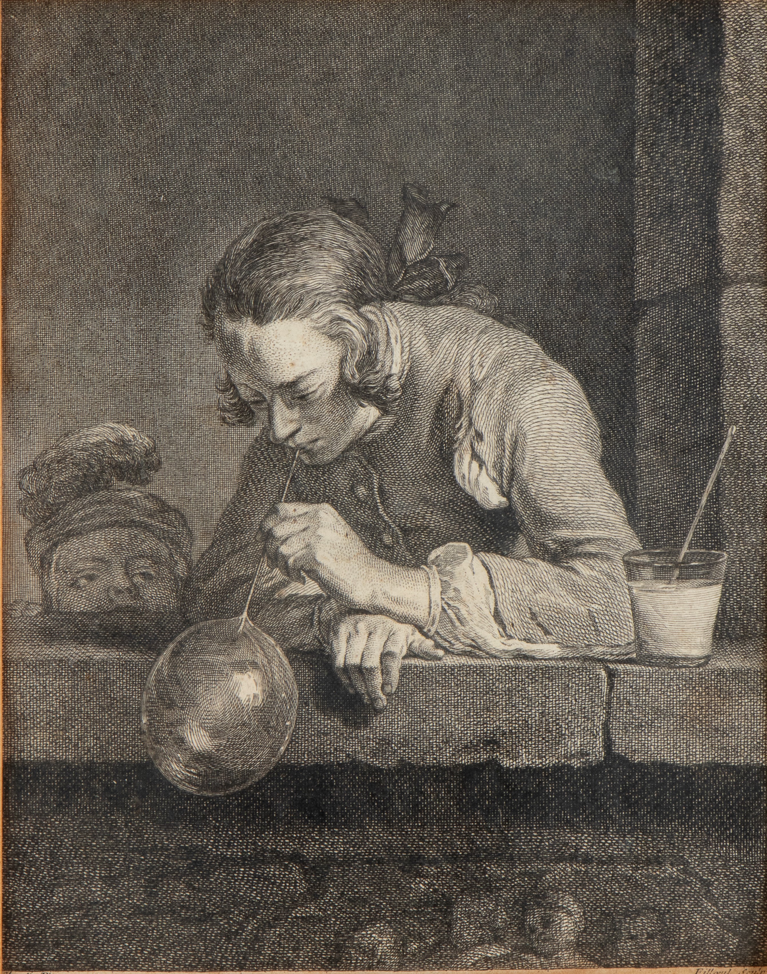 Pierre Filloeul, Les Bouteilles de savon; François de Poilly II, Giovane uomo e giovane donna che...