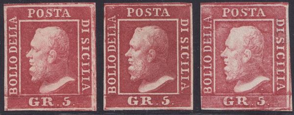 Sicilia - 5gr. I tav. tre esemplari nuovi.