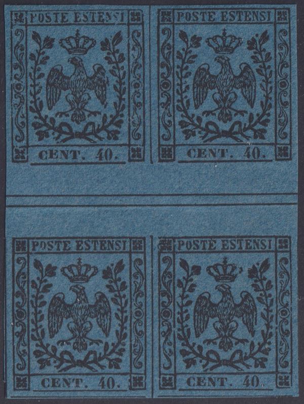Modena - 40 cents, block of four with group space.