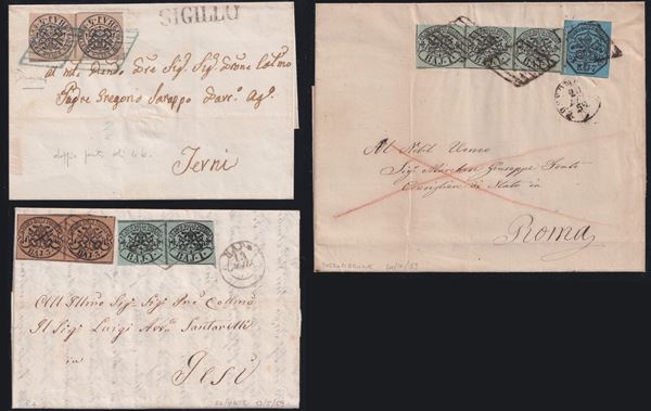 Pontifical - Postal History, three interesting postal objects.