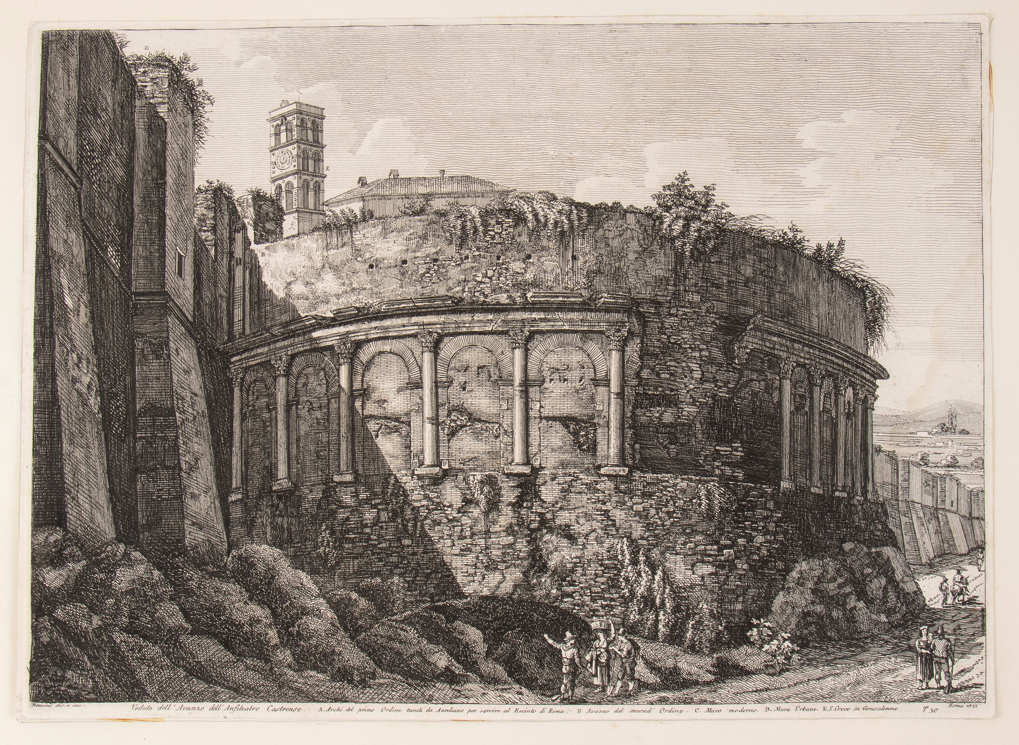 Luigi Rossini - Veduta dell’Avanzo dell’Anfiteatro Castrense