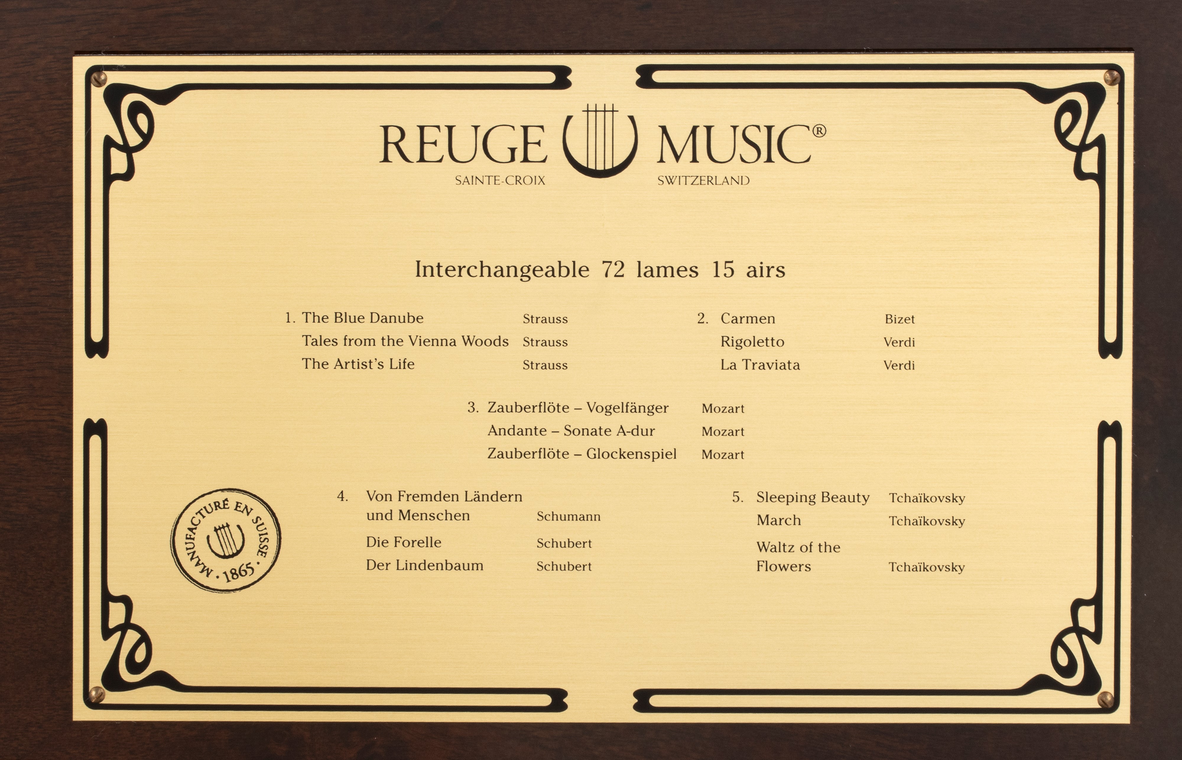 Reuge - Carillon Music modello “La Dolce Vita” con cilindri intercambiabili