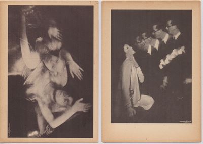 Il bacio, Danzatrice — cartoline futuriste fotodinamiche (coppia)