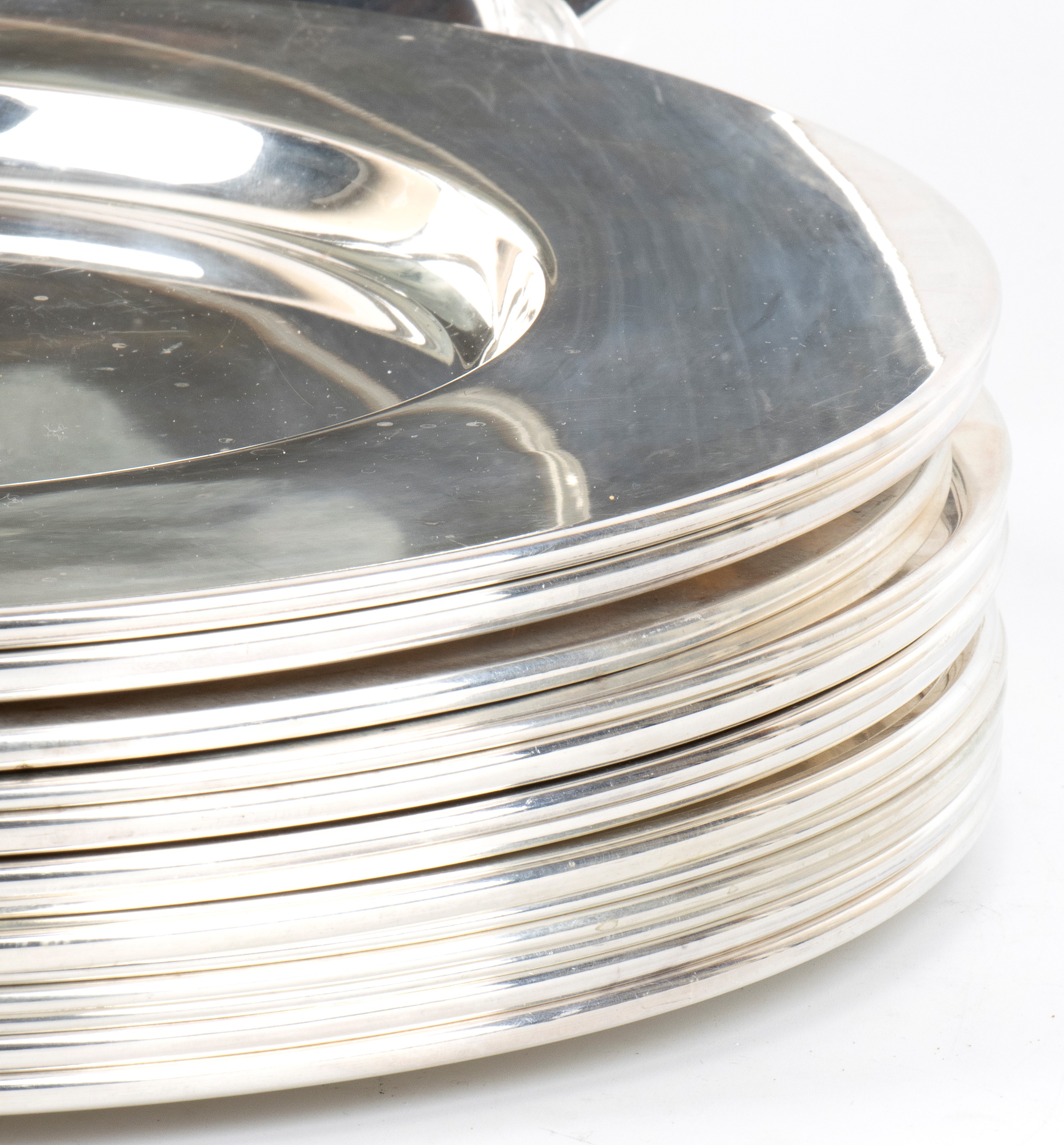 Set di 14 sottopiatti, argento 925/1000