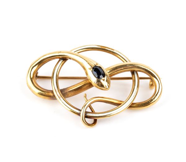 Spilla serpente in oro