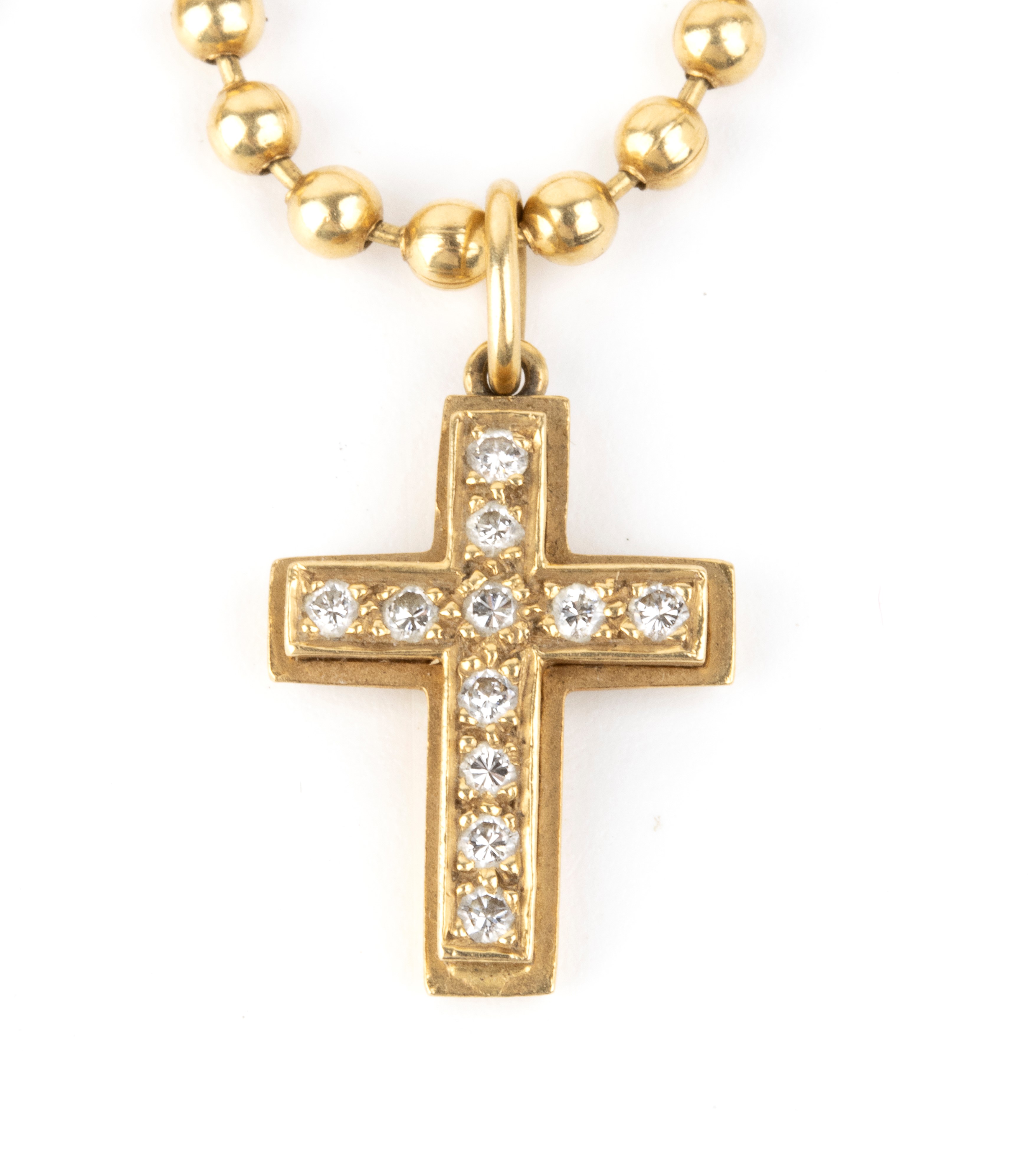 Girocollo italiano in oro 18k con croce in diamanti