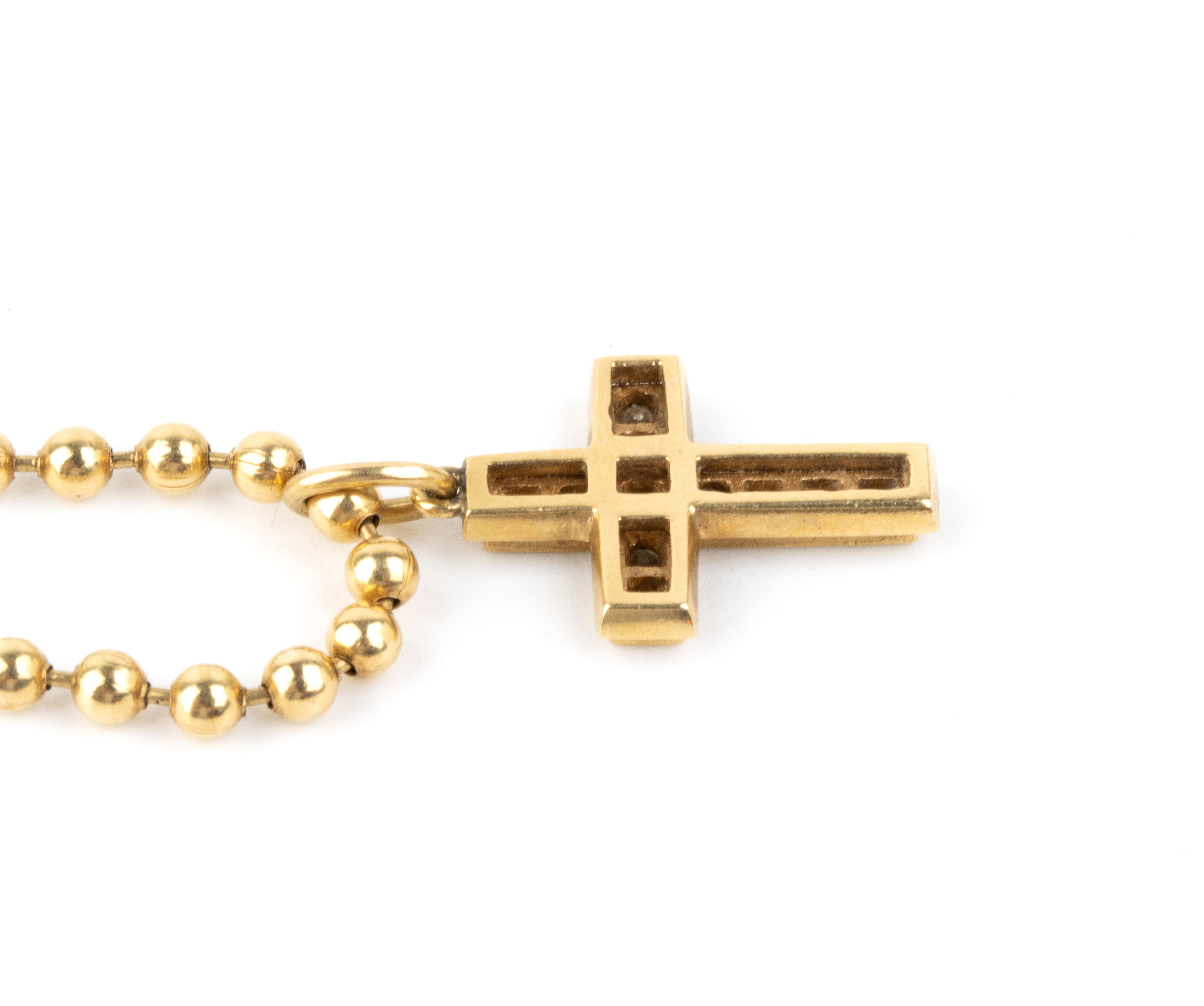 Girocollo italiano in oro 18k con croce in diamanti
