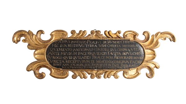 Gilded wooden funerary stele