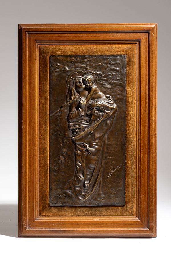 FONDERIA LAGANÀ - Bronze plaque depicting the Most Pure Mother