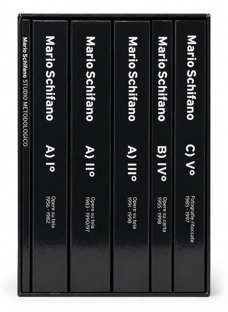 Mario Schifano, Studio metodologico. Repertori catalografici (2007) in cofanetto editoriale con 6...