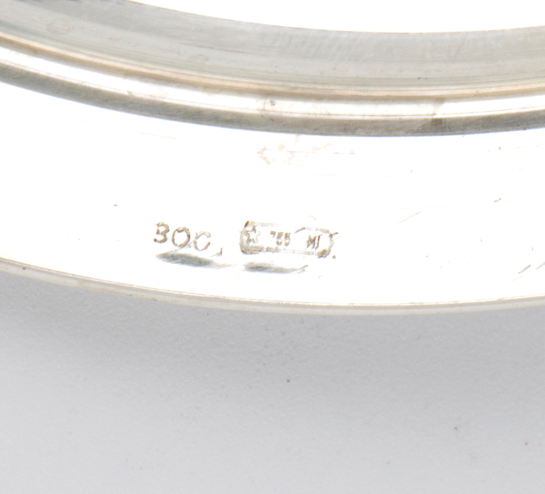 Set di 10 sottobottiglia italiani, argento 800/1000 (seconda metà XX secolo)