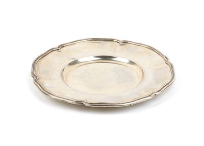 Piatto italiano in argento 800/1000, diametro 28 cm