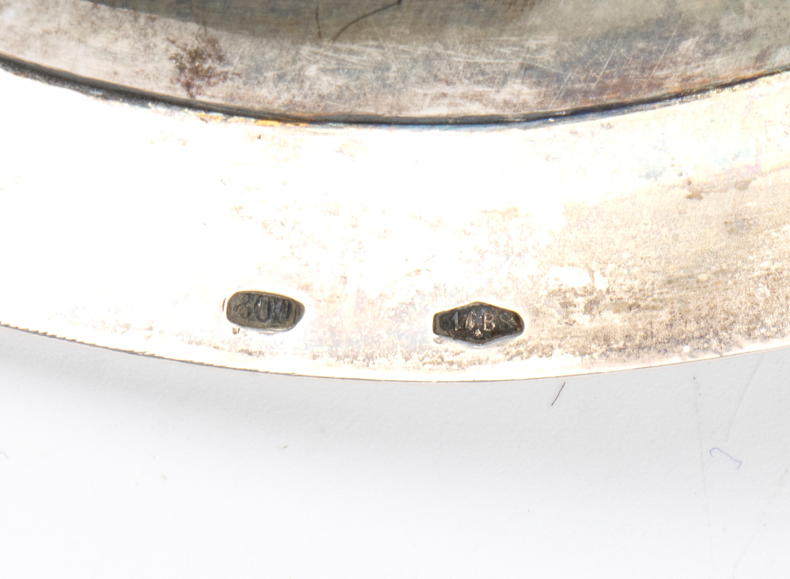 Piatto italiano in argento 800/1000, diametro 28 cm