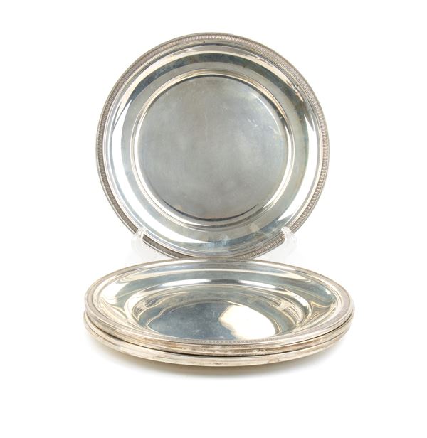 Set di  6 sottopiatti italiani in argento