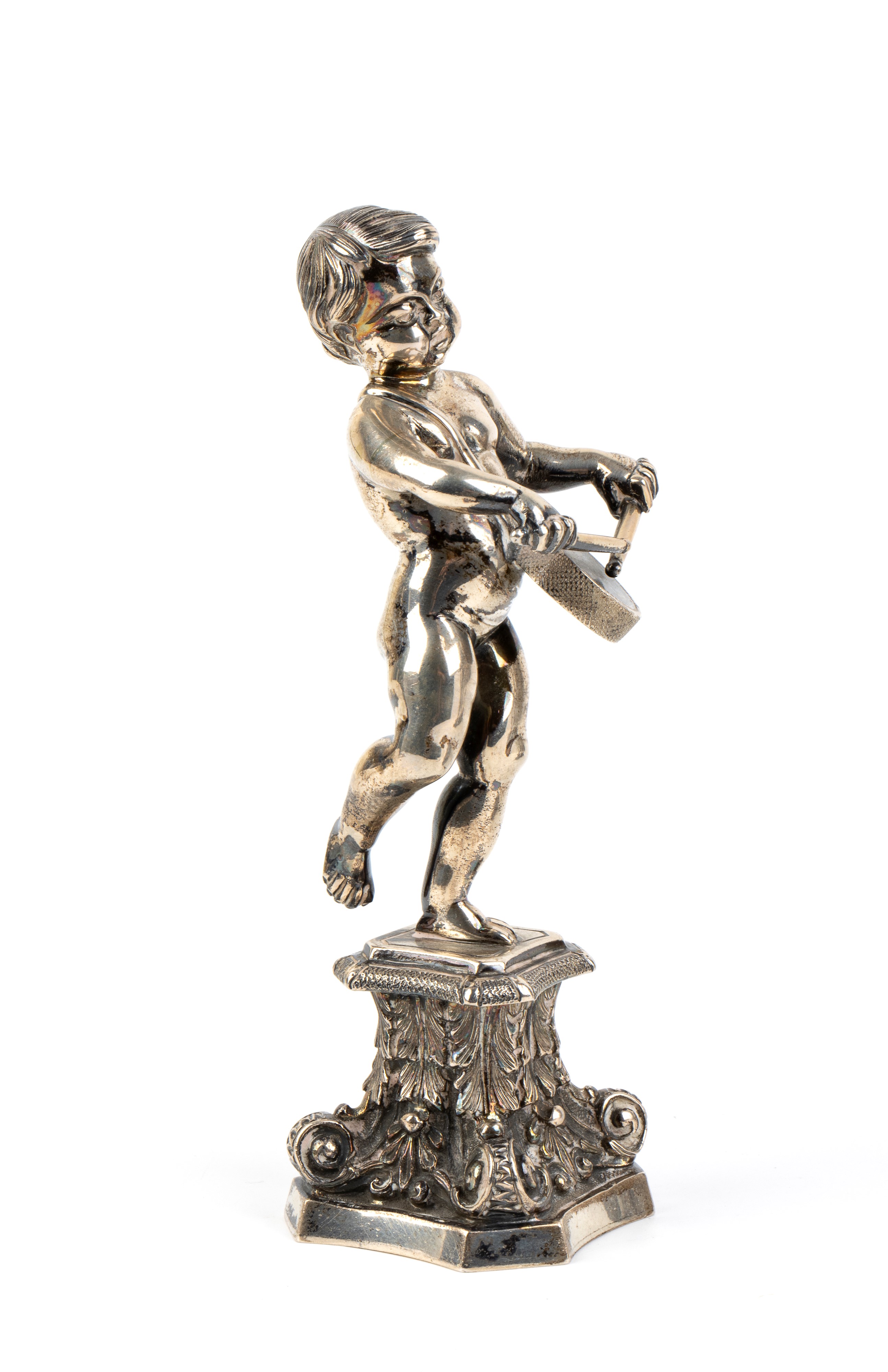 Fassi Arno - Quattro sculture italiane in argento con putti musicisti (argento 800/1000)