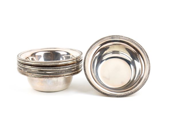 Set di 12 ciotoline italiane in argento