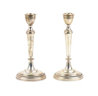 Trevisan Giovanni, Coppia di candelieri italiani in argento 800/1000