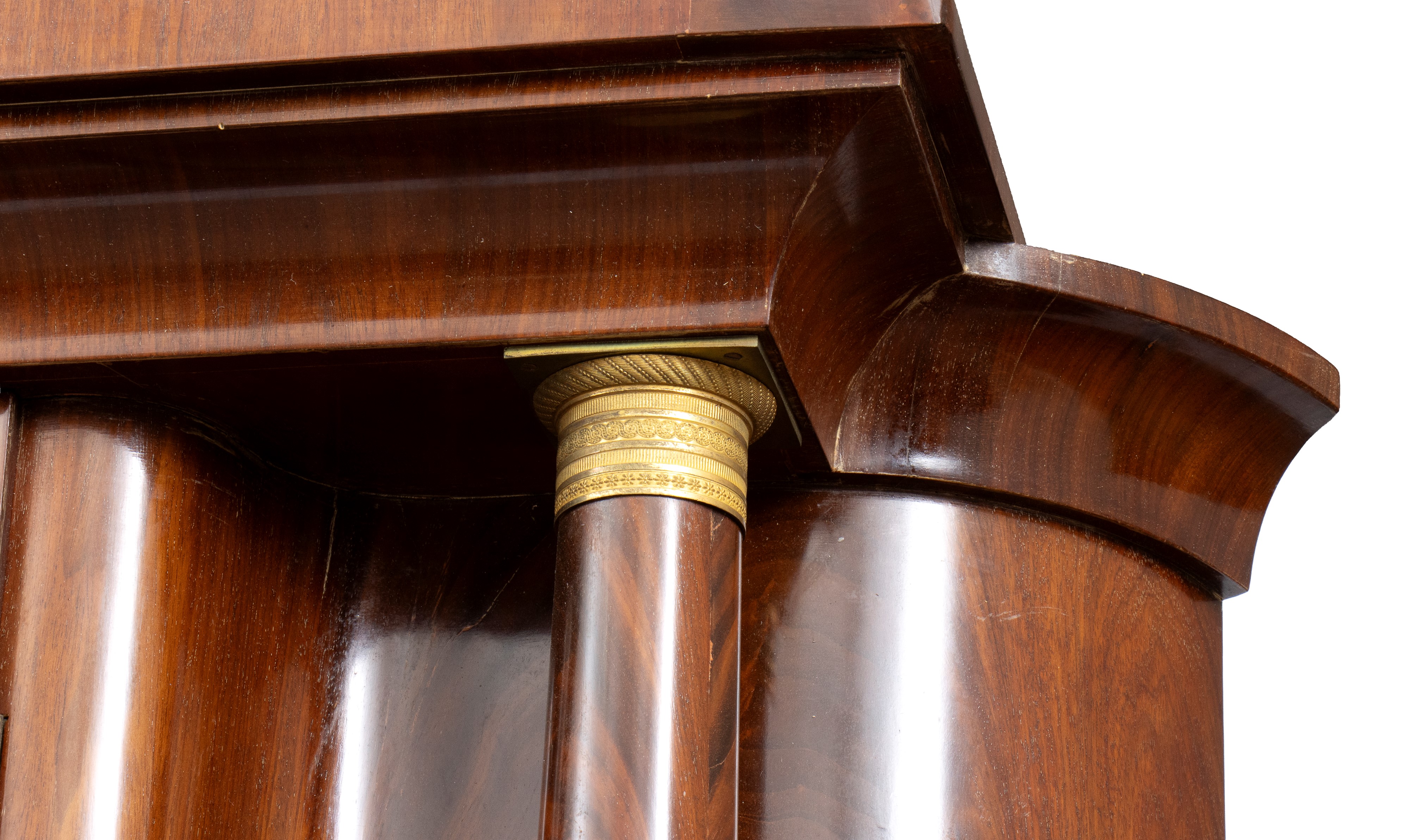 Germania, XIX secolo, Angoliera doppio corpo Biedermeier in piuma di mogano