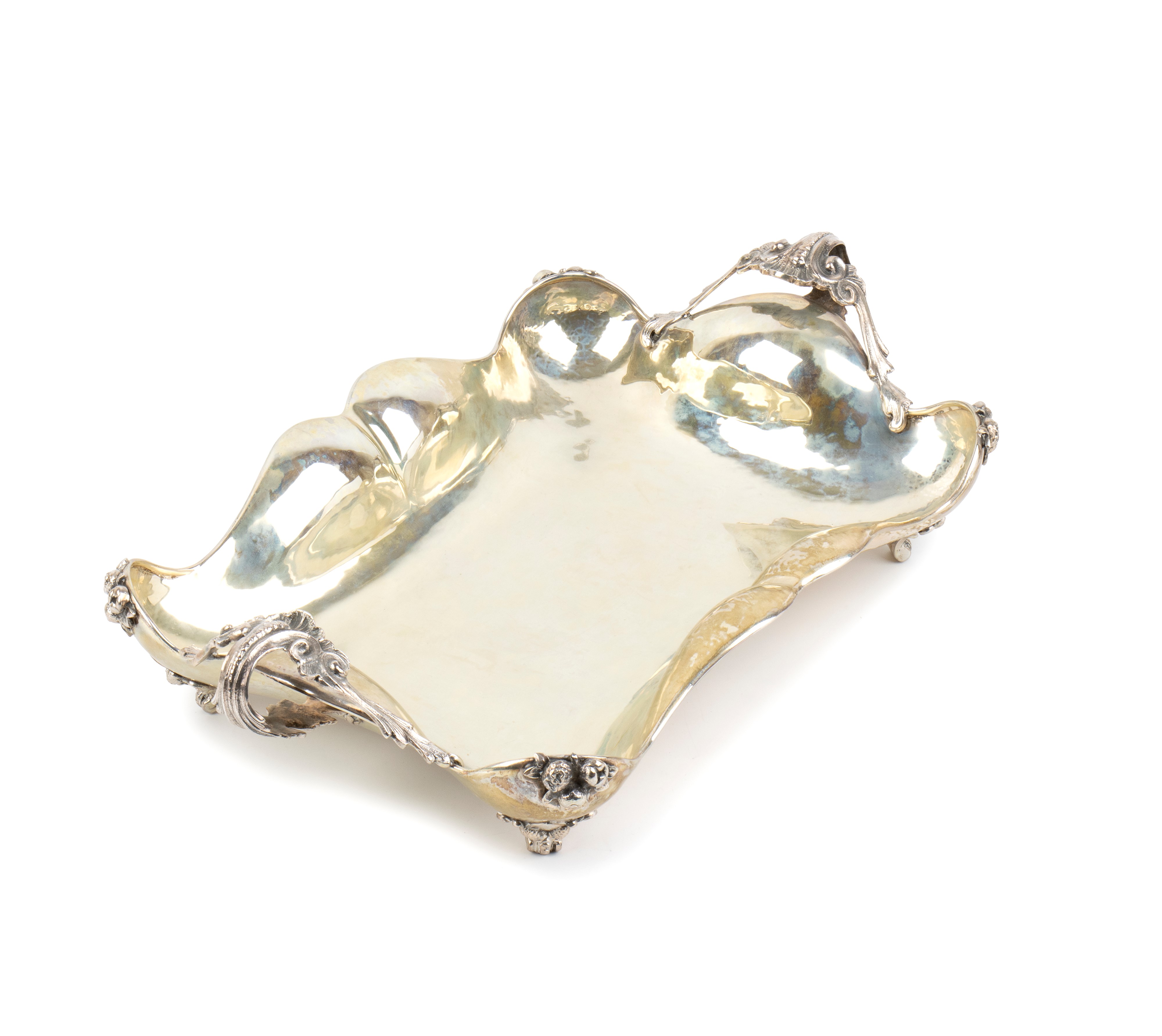 Italia, XX secolo, Cestino rettangolare in argento 800