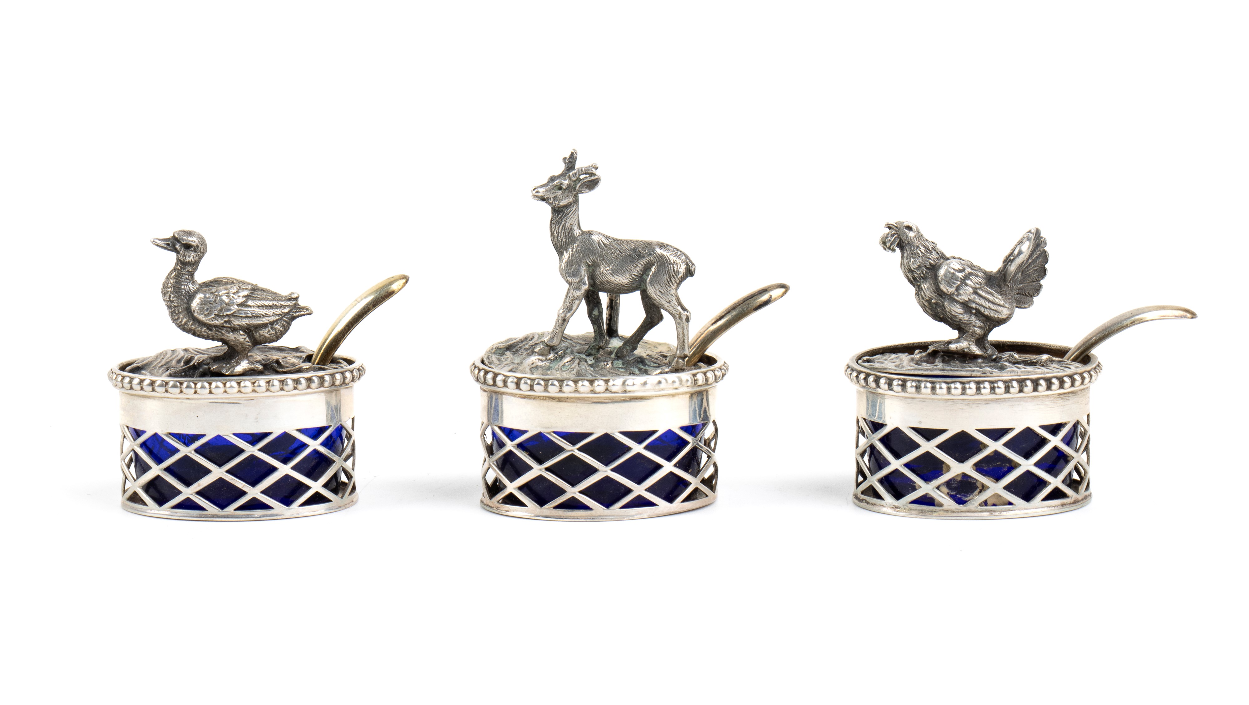 Set di 12 segnaposto italiani, argento 800/1000