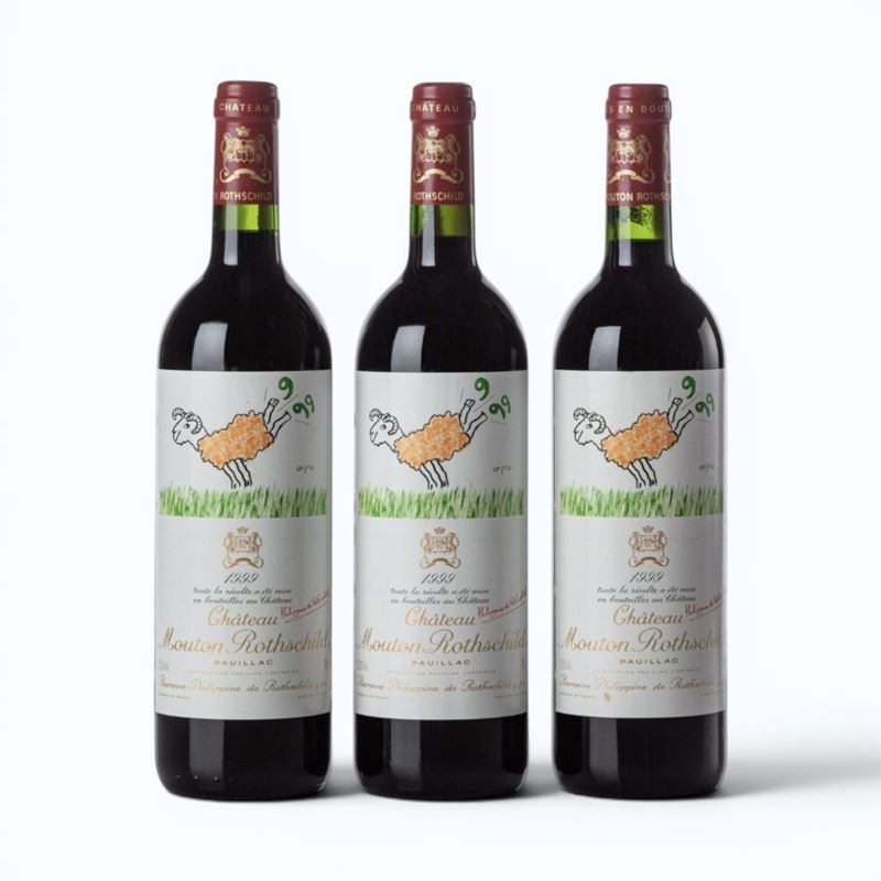 Château Mouton Rothschild, Pauillac, 1999 (3 bottiglie)