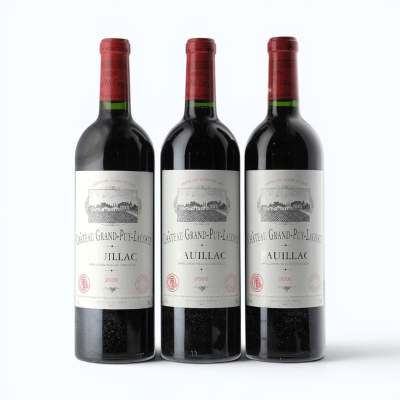 Château Grand-Puy-Lacoste, Pauillac 2000, 3 bottiglie