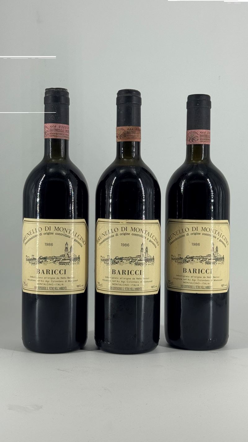 Brunello di Montalcino, Baricci, 1986, 3 bottiglie