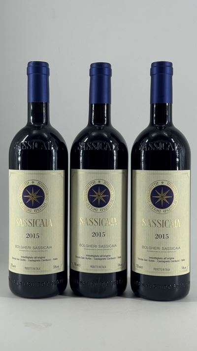 Tenuta San Guido, Sassicaia 2015 (3 bottiglie) senza riserva