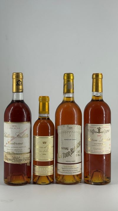 Collezione di vini liquorosi di Bordeaux: Sauternes (Château d’Yquem, Gilette, La Tour Blanche, L...
