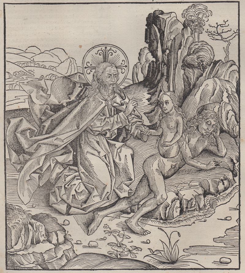 Albrecht Dürer - Creazione di Eva, da Liber Chronicarum (xilografia)