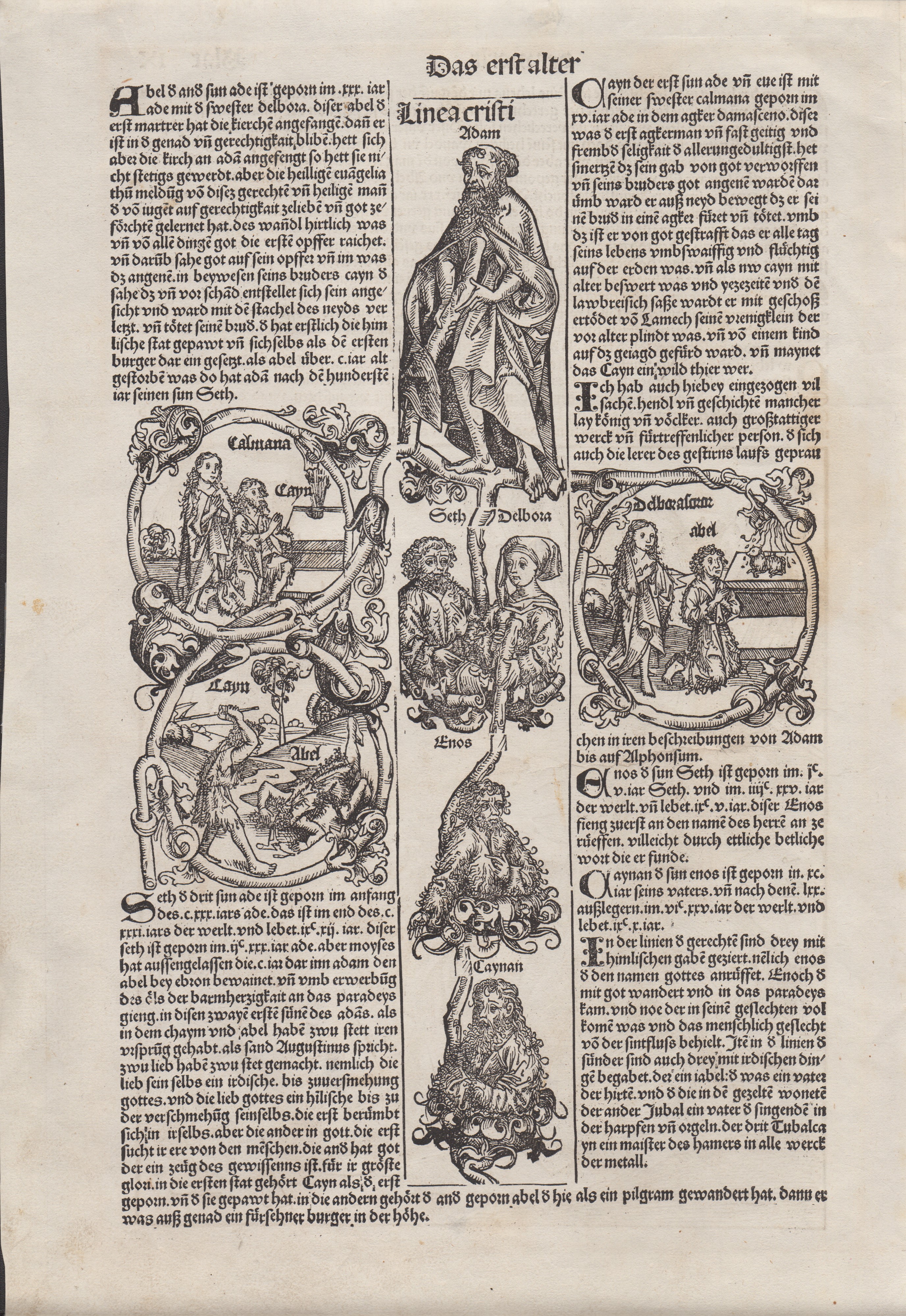 Michael Wolgemut - Adamo ed Eva con i figli (Eva che allatta), da Liber chronicarum