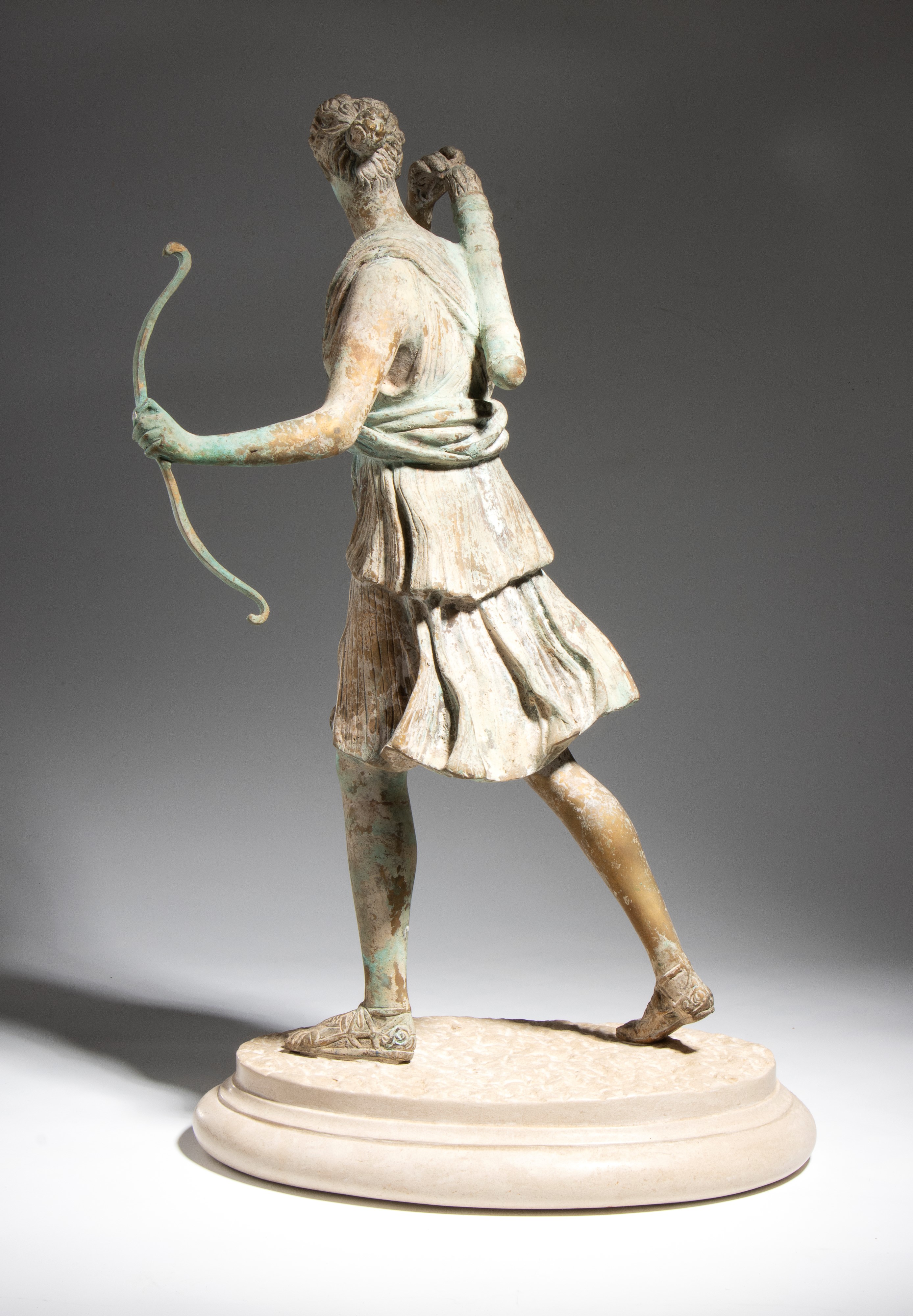 XIX secolo, Scultura della dea Diana (Artemide), bronzo su base in marmo