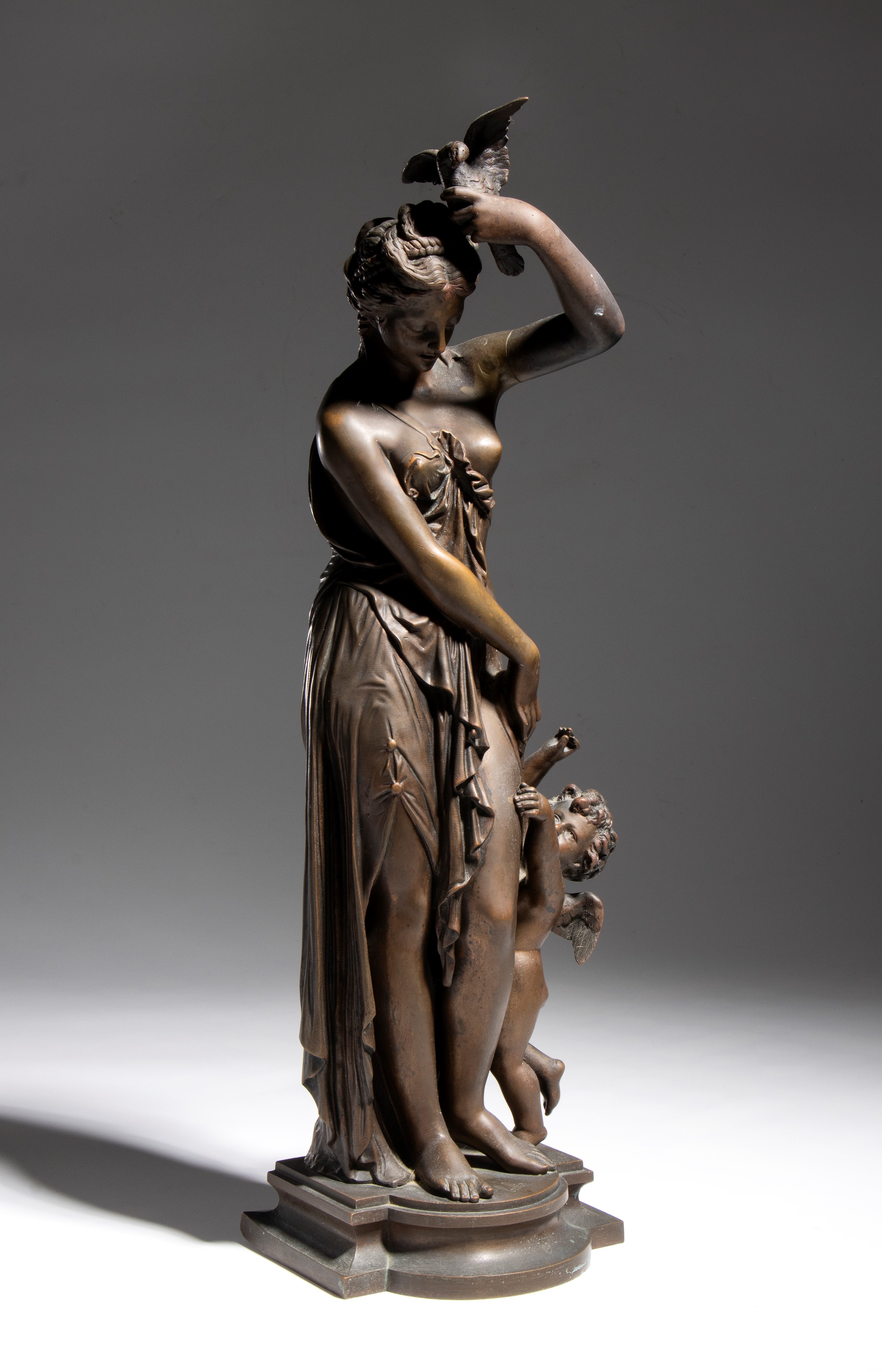Jean Bulio - Venere e Cupido (L’Innocenza e l’Amore) in bronzo