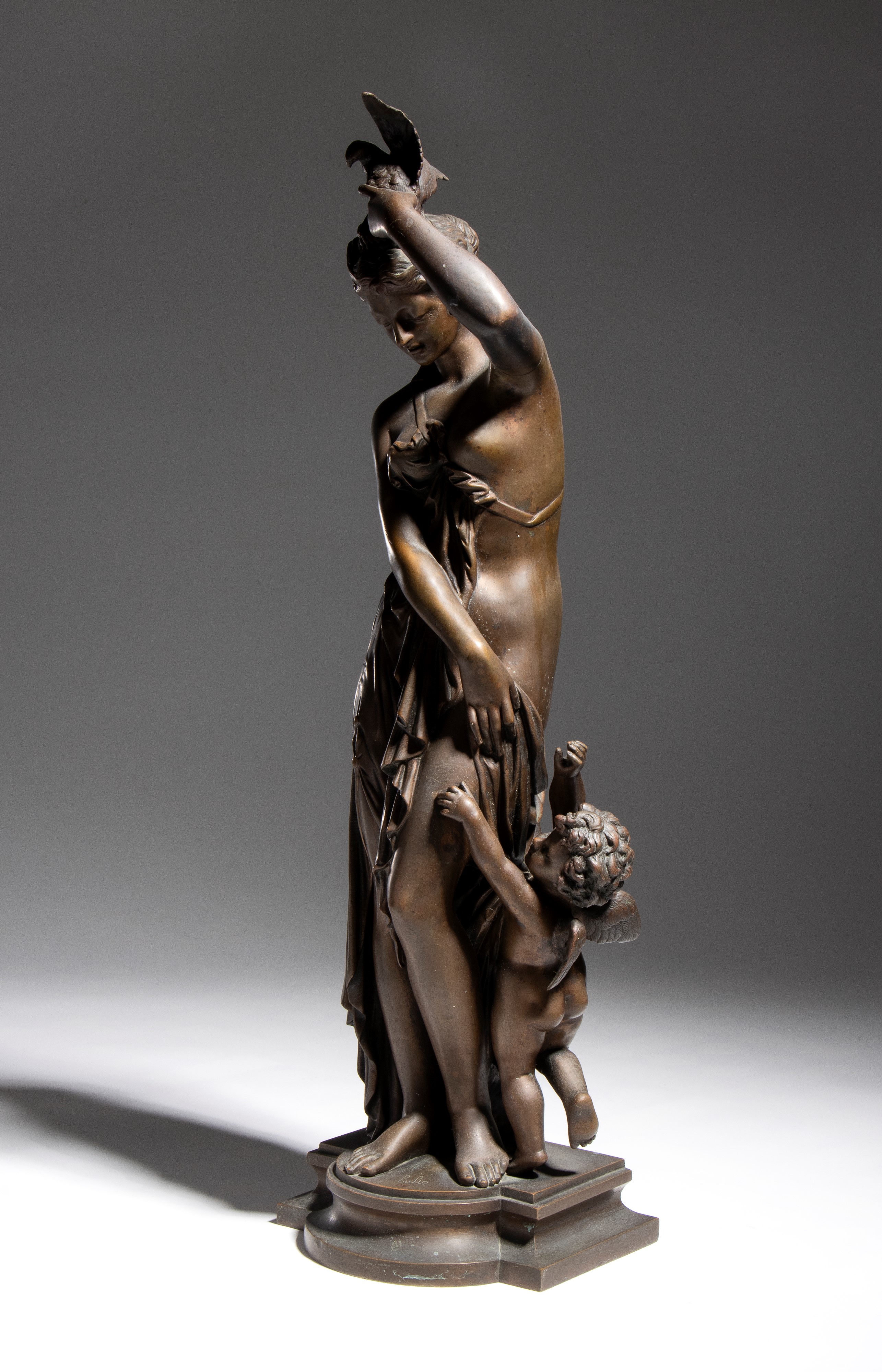Jean Bulio - Venere e Cupido (L’Innocenza e l’Amore) in bronzo