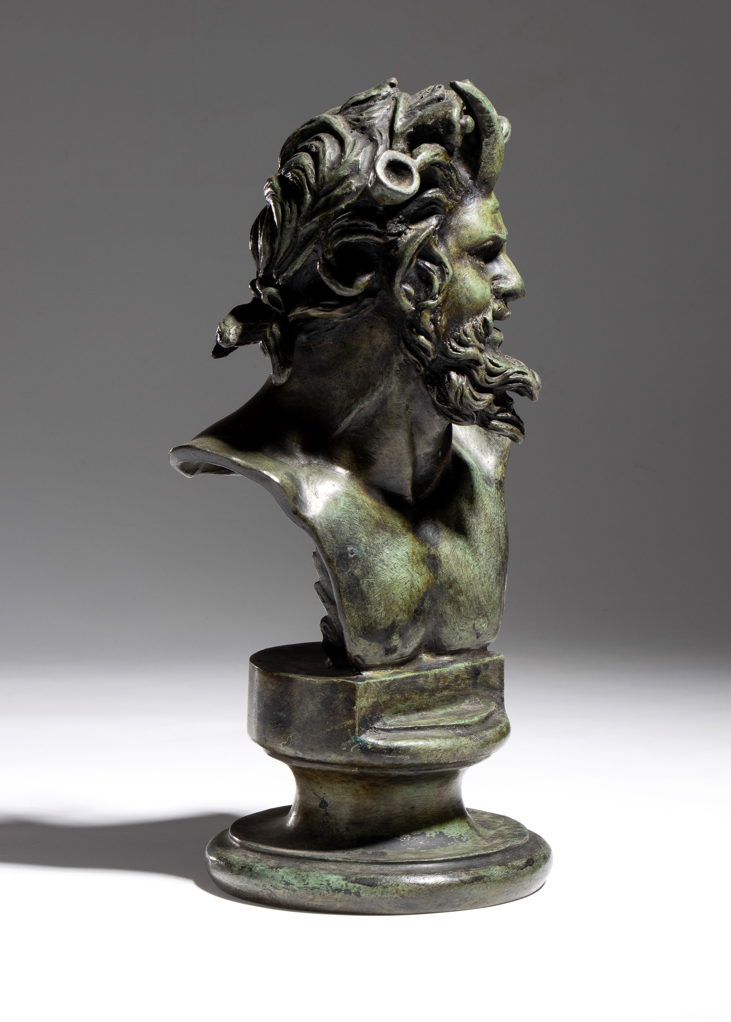 Scultura di satiro, bronzo, XIX secolo