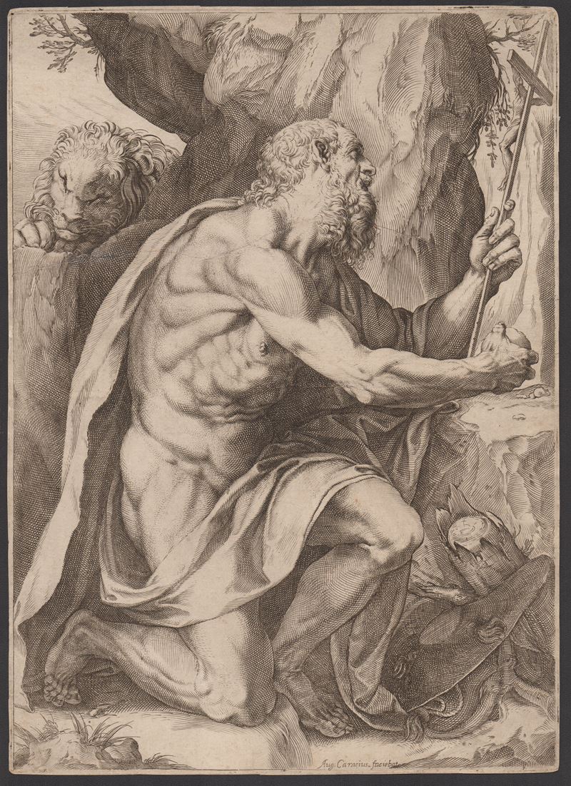 Agostino Carracci, San Girolamo, bulino