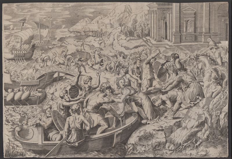 Marco Dente, Detto Marco da Ravenna - Il ratto di Elena (da Marcantonio Raimondi, da Raffaello), ...