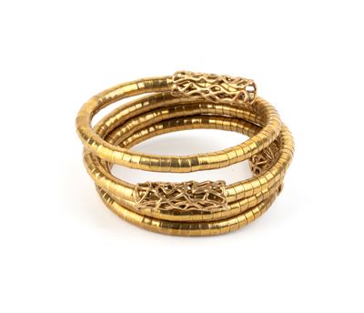 Bracciale dorato modello serpente a motivo a rete