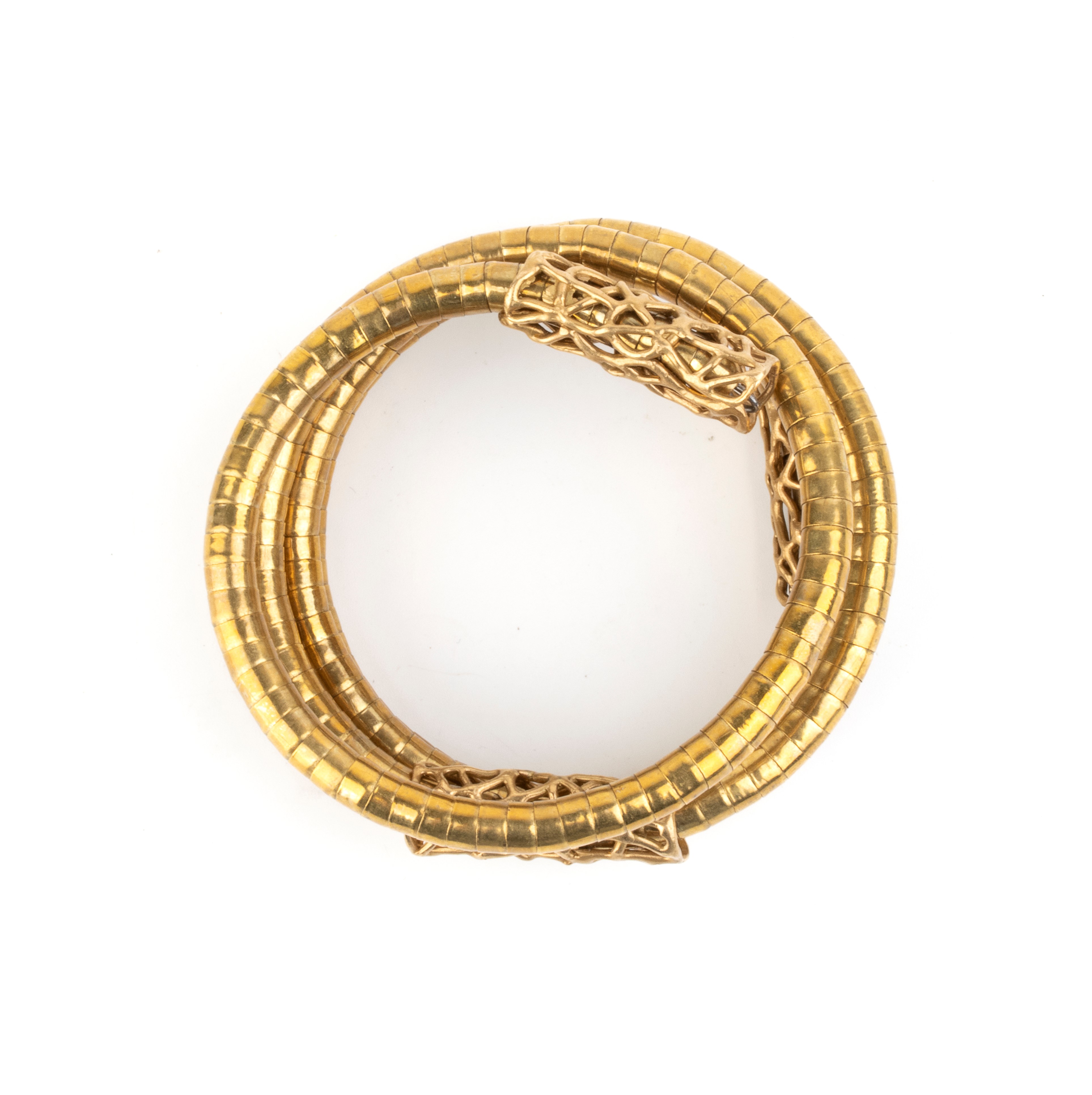 Isabella Astengo - Bracciale dorato modello serpente a motivo a rete