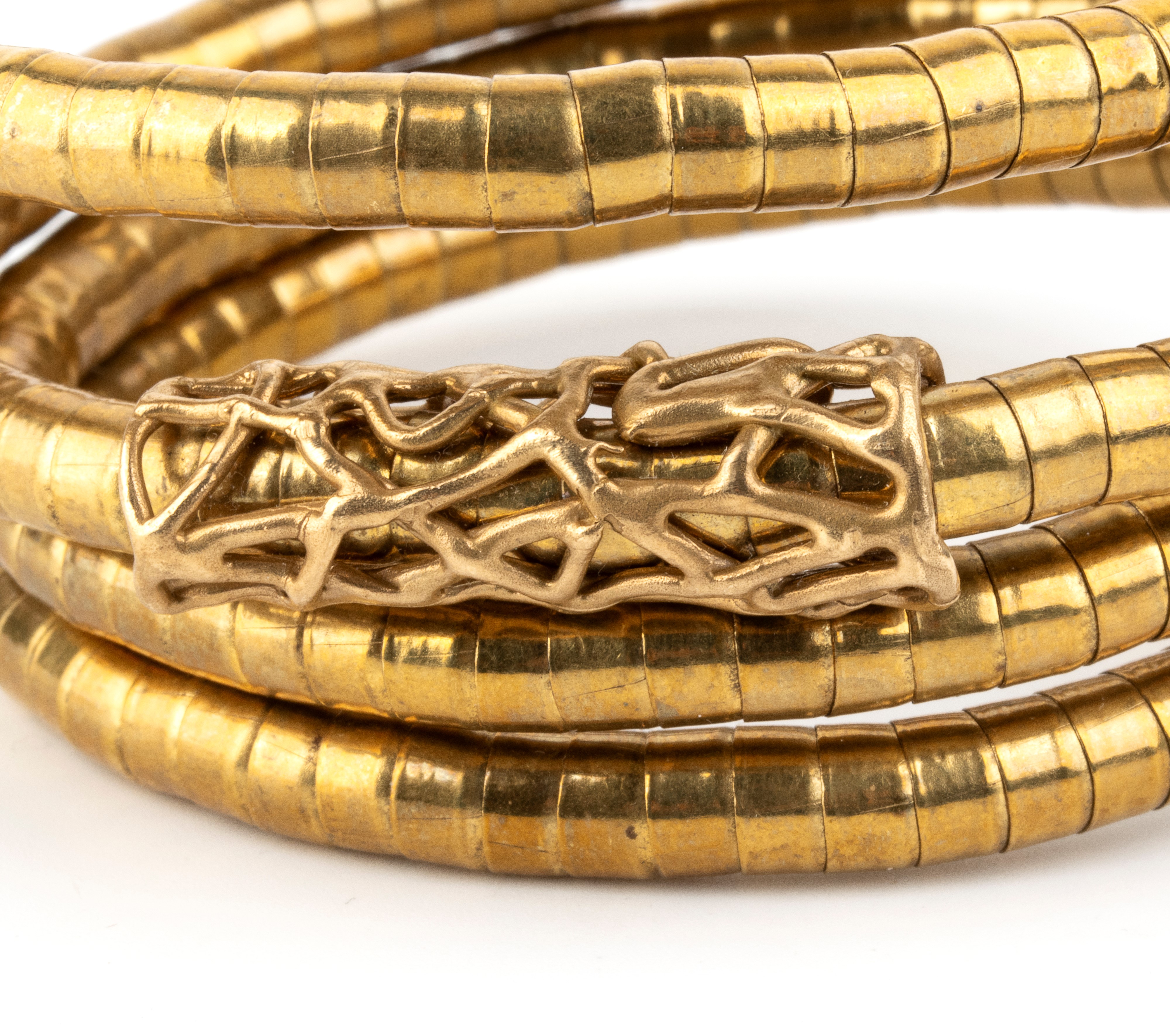 Isabella Astengo - Bracciale dorato modello serpente a motivo a rete