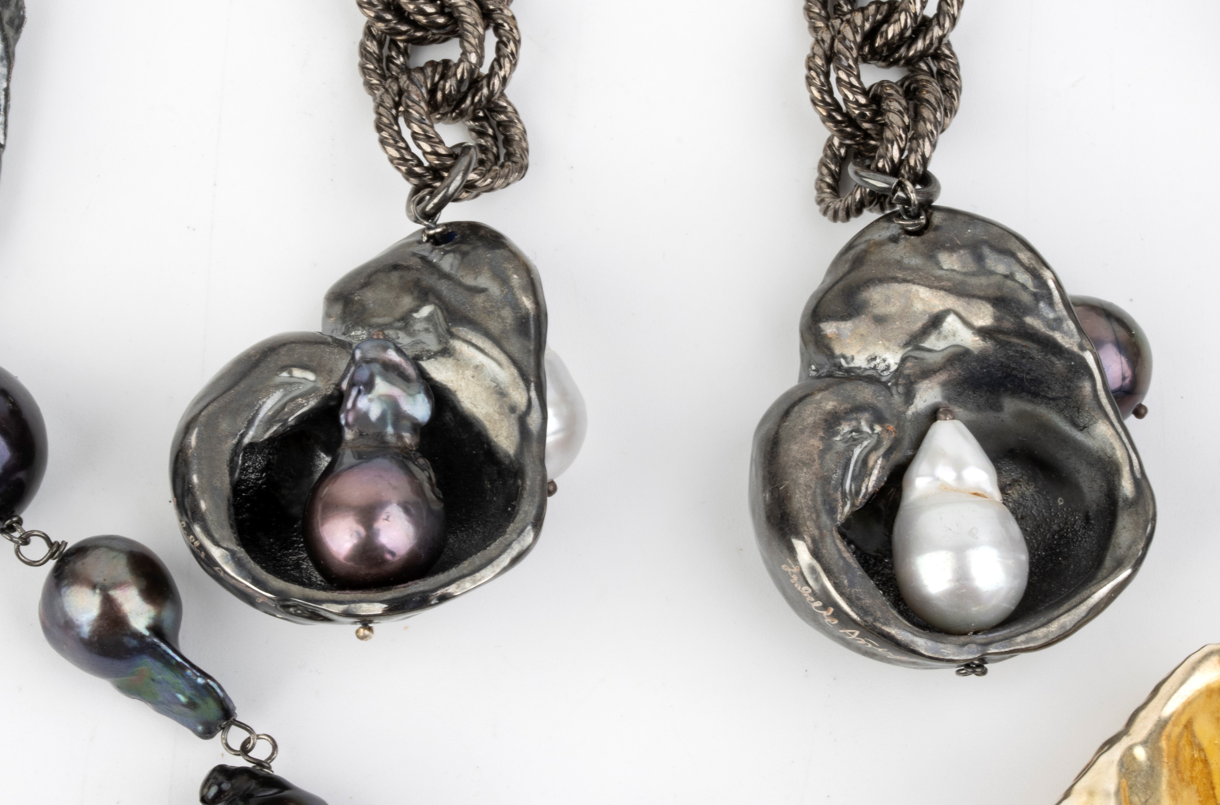 Isabella Astengo - Demi parure con perle di fiume e argento (collana e orecchini)