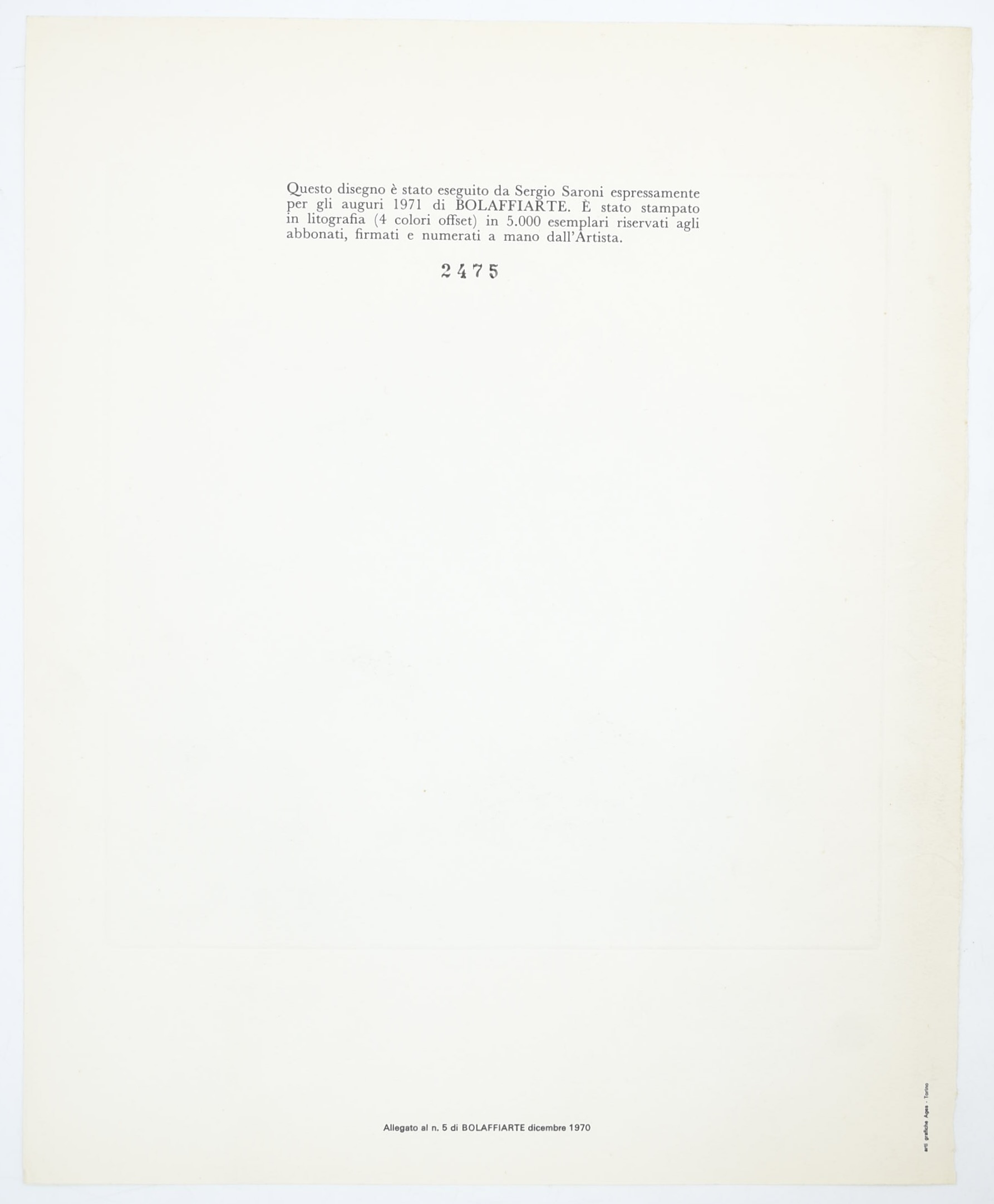 Sergio Saroni, Il principe ranocchio (Bolaffiarte, edizione 1971) — litografia a colori