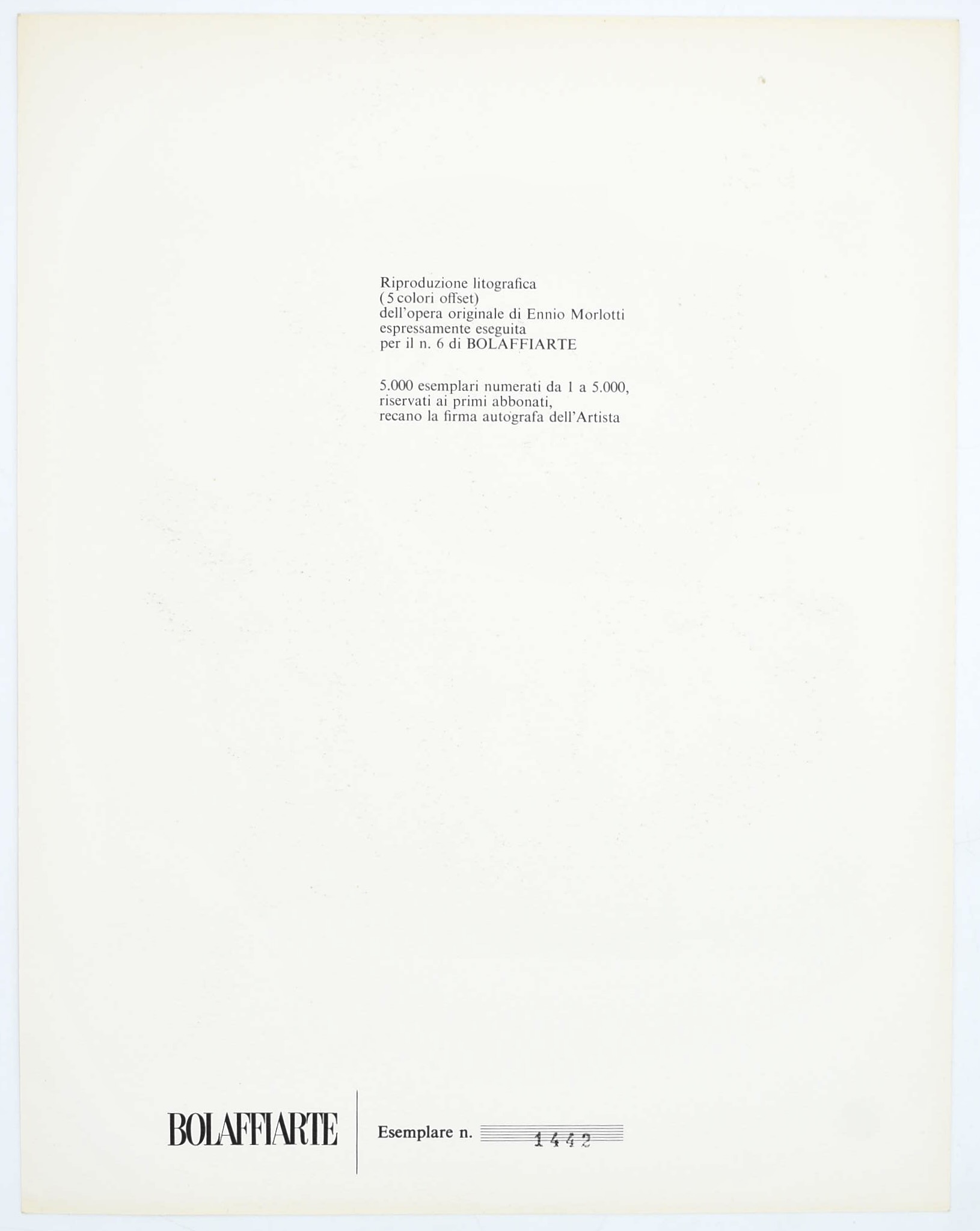 Morlotti, Ennio, Senza titolo (litografia per Bolaffiarte)