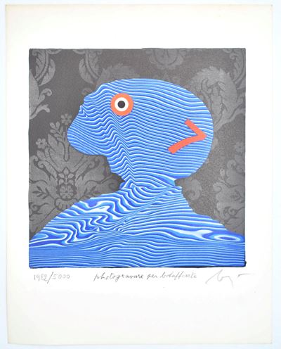 Enrico Baj, Senza titolo, litografia (per Bolaffiarte), esemplare n. 1982