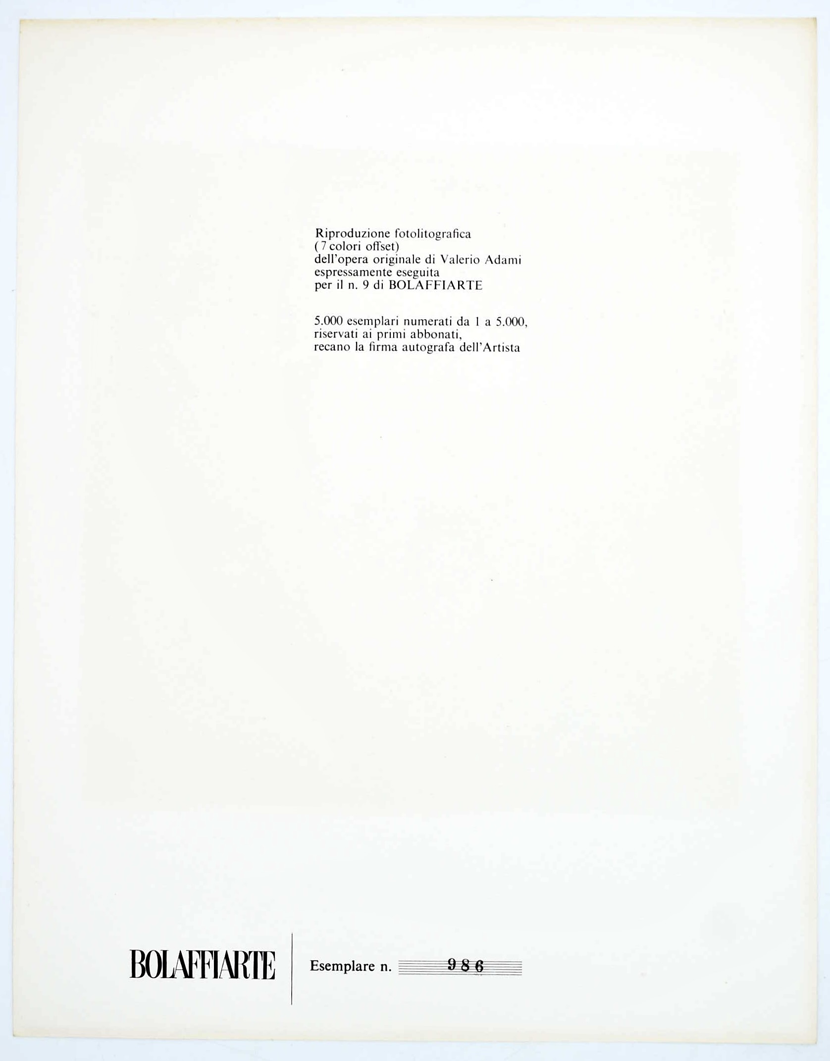 Valerio Adami, Senza titolo, fotolitografia